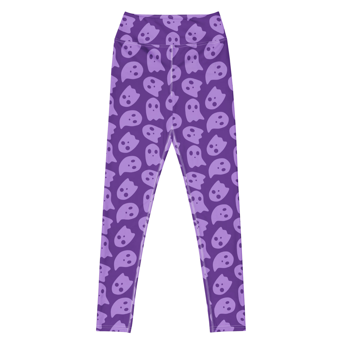 Women's Purple Ghost Halloween Buttery Soft Yoga Leggings - Quick Drying, High Waisted Comfort
