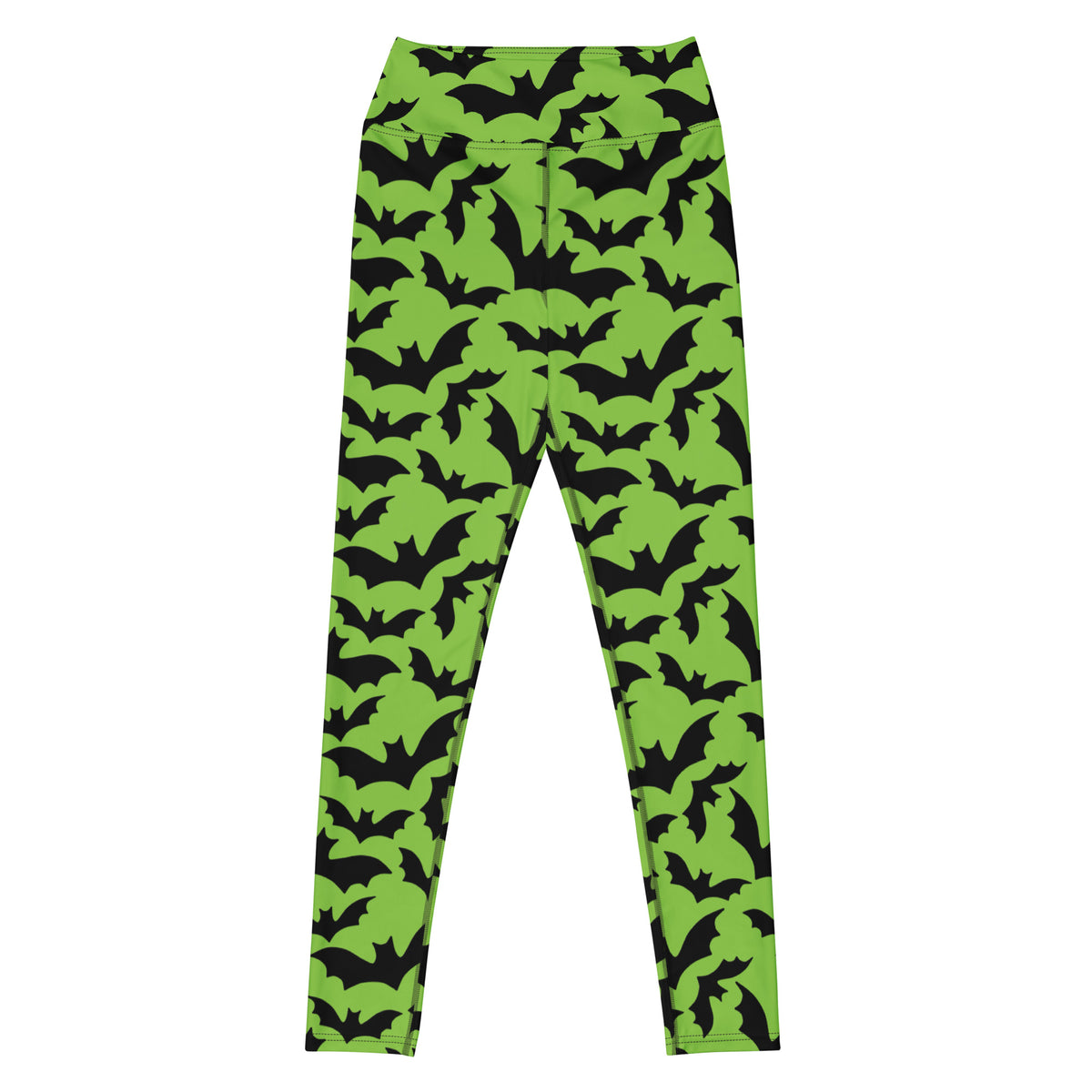 Women's Green Bat Halloween Buttery Soft Yoga Leggings - Quick Drying, High Waisted Comfort