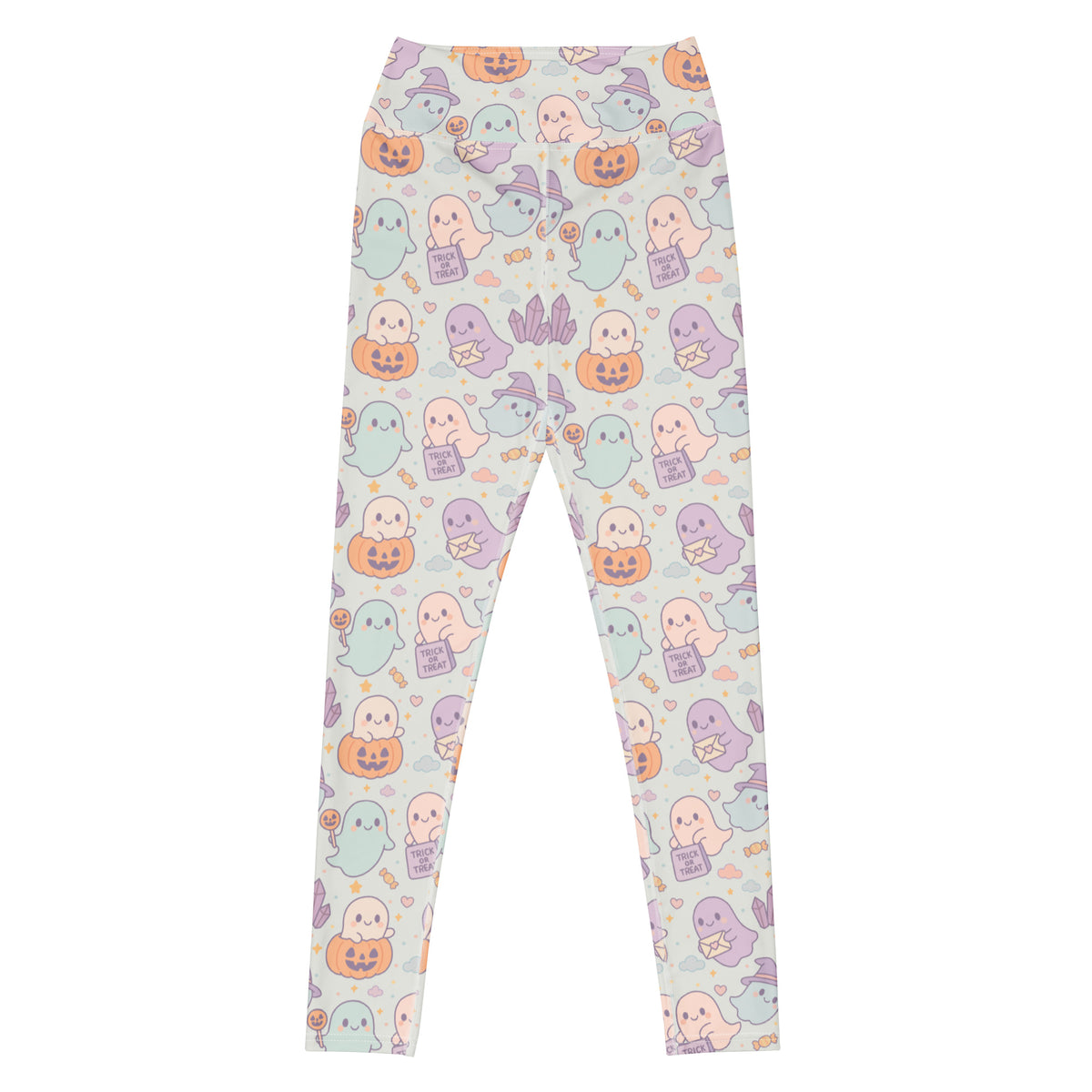 Women's Cute Ghost Halloween Buttery Soft Yoga Leggings - Quick Drying, High Waisted Comfort
