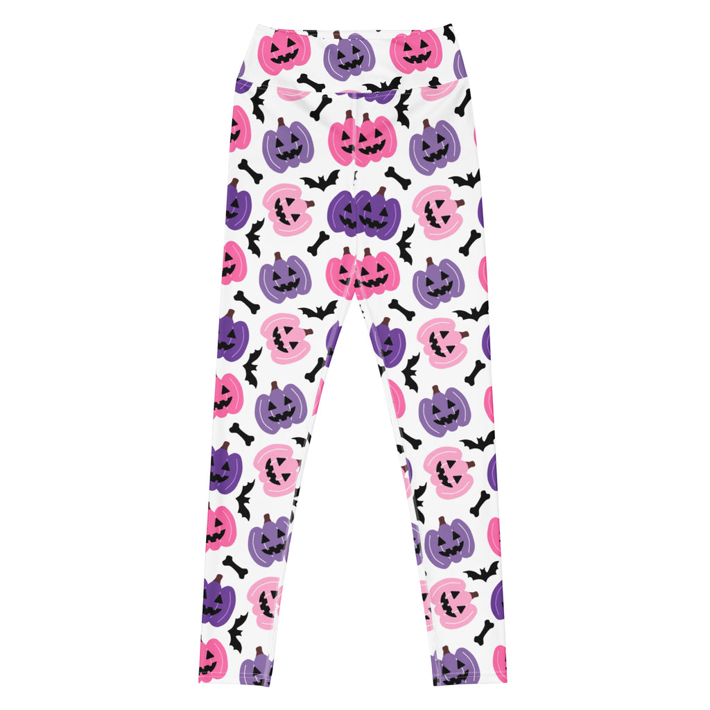 Women's Pink & Purple Pumpkin Halloween Buttery Soft Yoga Leggings - Quick Drying, High Waisted Comfort