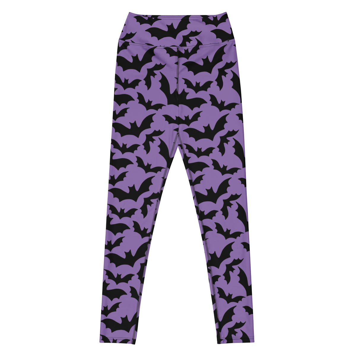 Women's Halloween Purple Bats Buttery Soft Yoga Leggings - Quick Drying, High Waisted Comfort