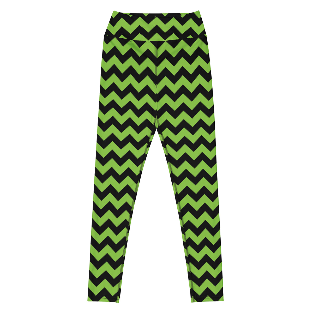 Women's Green Chevron Halloween Buttery Soft Yoga Leggings - Quick Drying, High Waisted Comfort