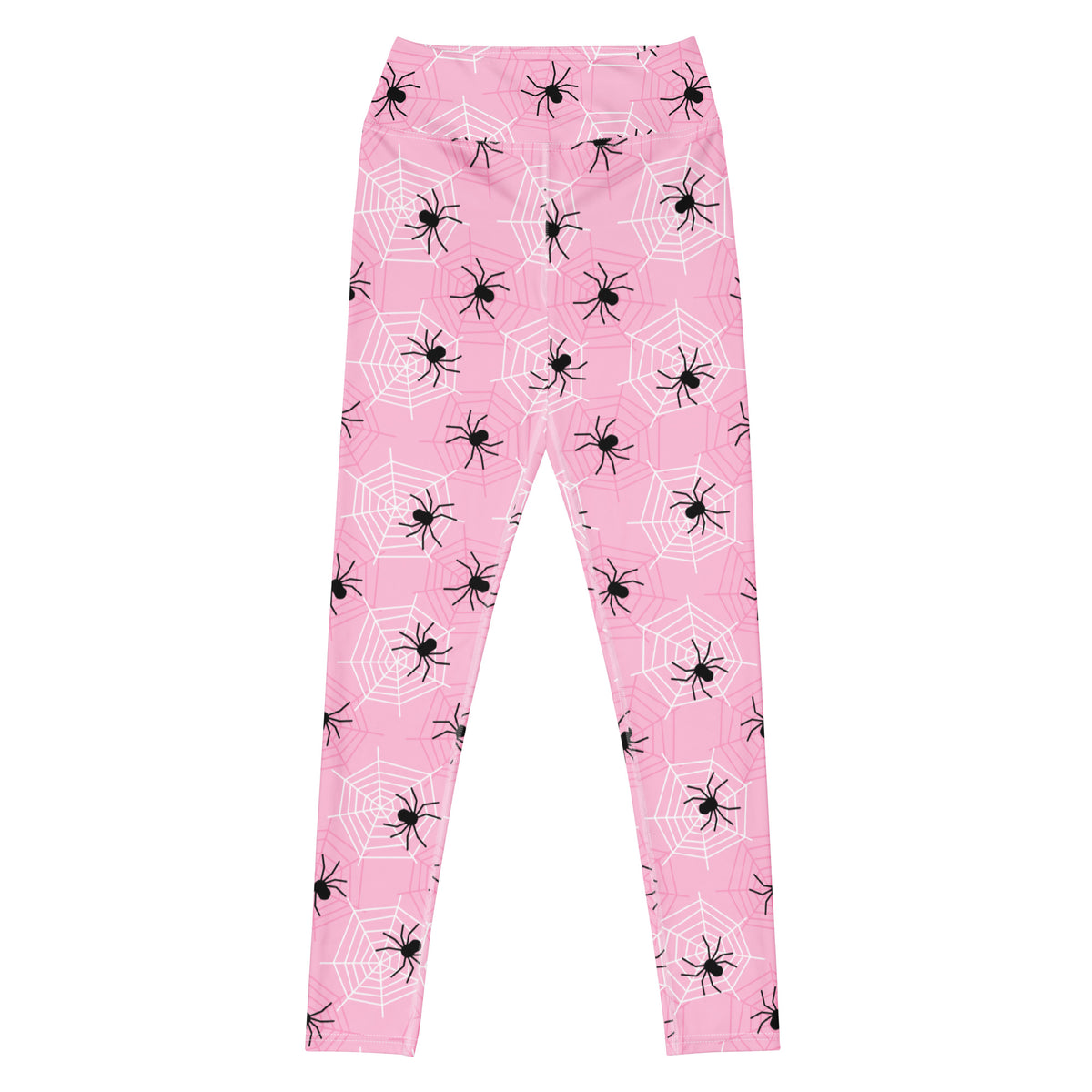 Women's Pink Spider Halloween Buttery Soft Yoga Leggings - Quick Drying, High Waisted Comfort