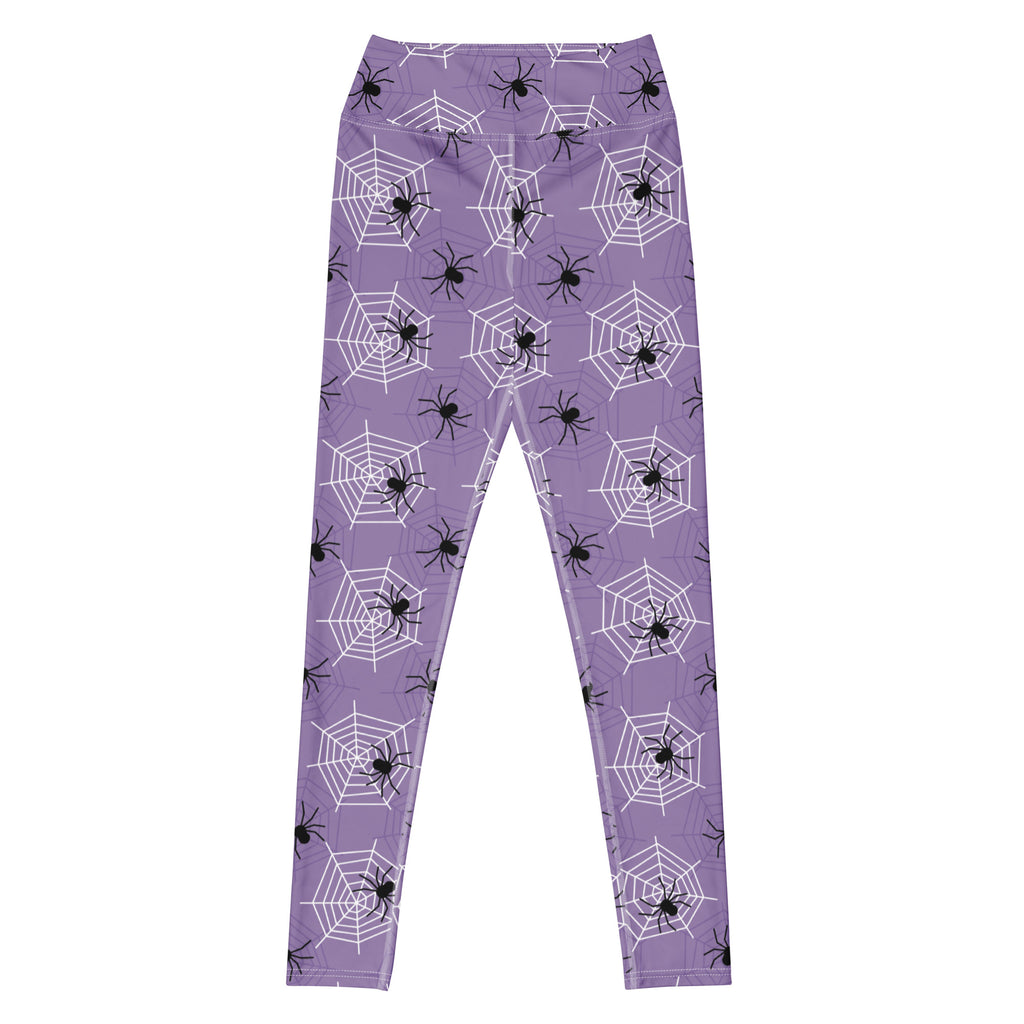 Women's Dark Purple Spider Halloween Buttery Soft Yoga Leggings - Quick Drying, High Waisted Comfort