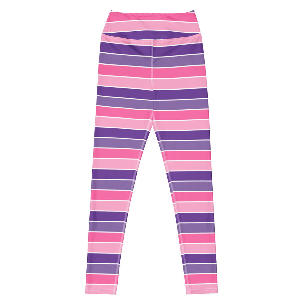Women's Pink & Purple Striped Halloween Buttery Soft Yoga Leggings - Quick Drying, High Waisted Comfort