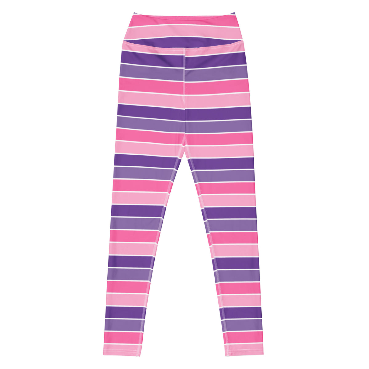 Women's Pink & Purple Striped Halloween Buttery Soft Yoga Leggings - Quick Drying, High Waisted Comfort