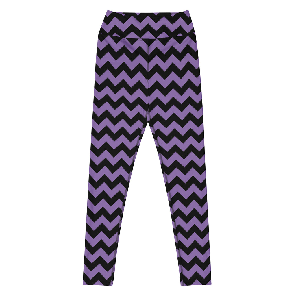 Women's Purple Chevron Halloween Buttery Soft Yoga Leggings - Quick Drying, High Waisted Comfort