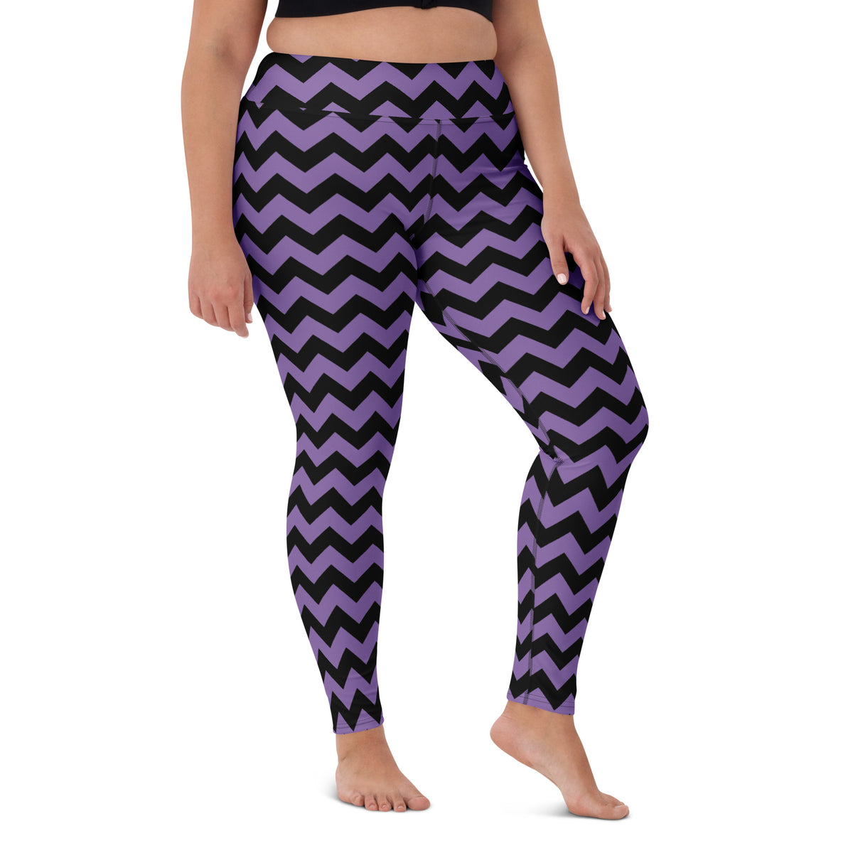 Women's Purple Chevron Halloween Buttery Soft Yoga Leggings - Quick Drying, High Waisted Comfort
