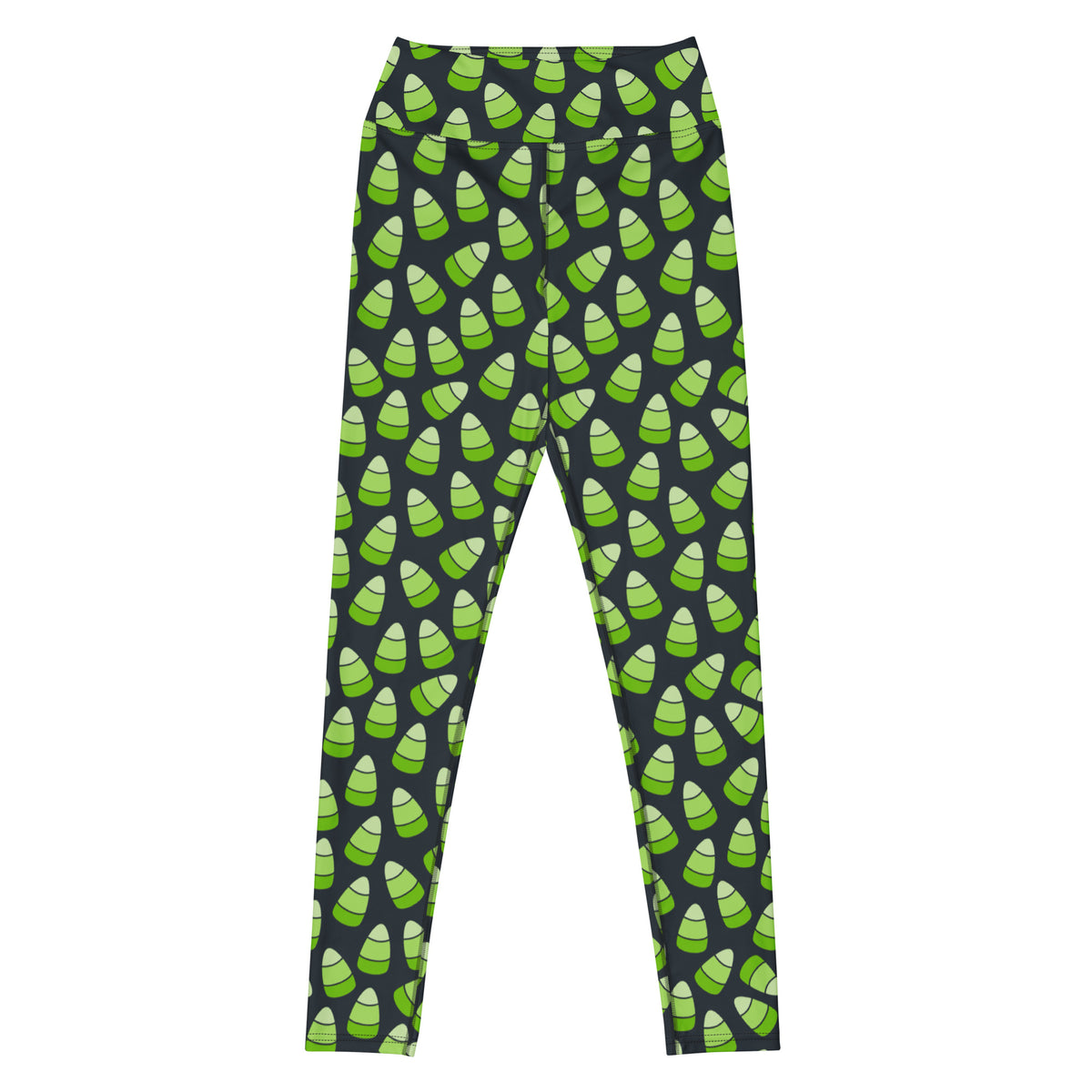 Women's Green Candy Corn Halloween Buttery Soft Yoga Leggings - Quick Drying, High Waisted Comfort