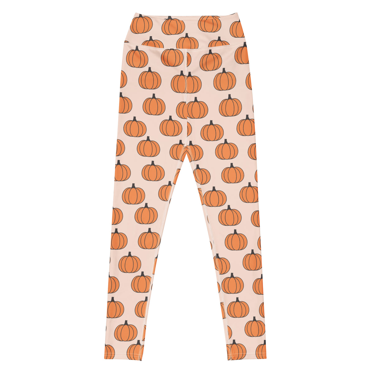 Women's Orange Pumpkin Patch Buttery Soft Yoga Leggings - Quick Drying, High Waisted Comfort