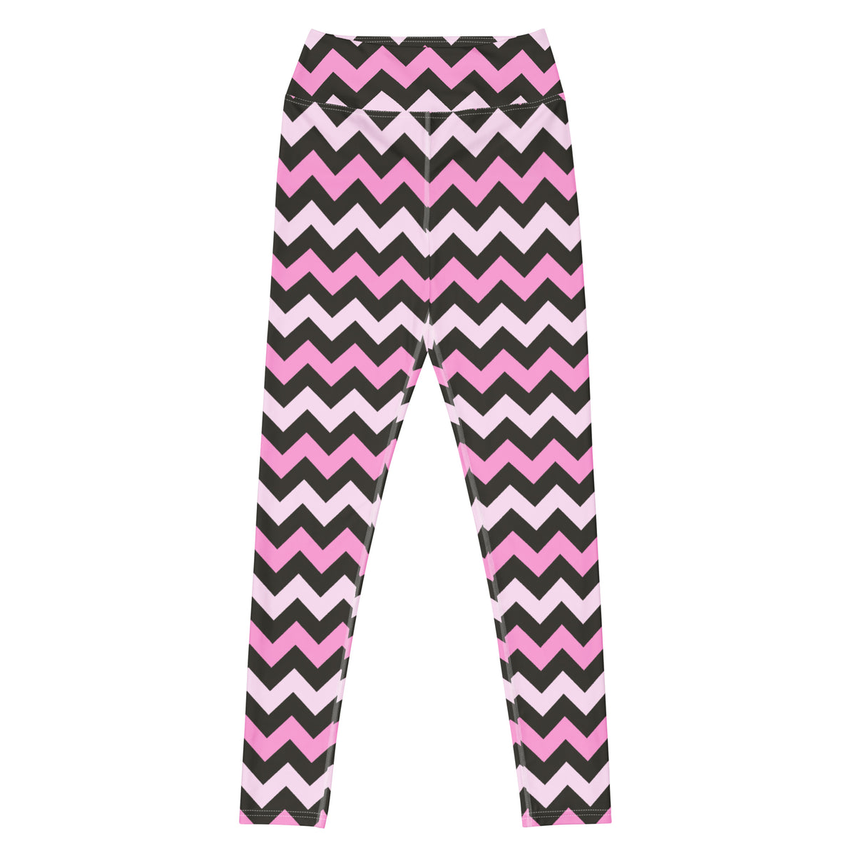 Women's Pink & Gray Chevron Halloween Buttery Soft Yoga Leggings - Quick Drying, High Waisted Comfort