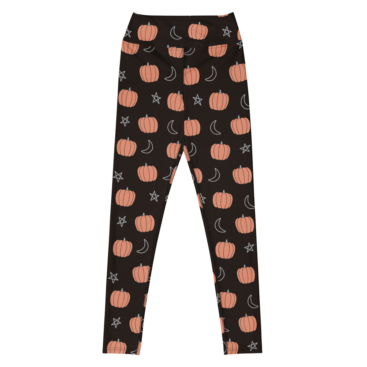 Women's Black Pumpkin Halloween Buttery Soft Yoga Leggings - Quick Drying, High Waisted Comfort
