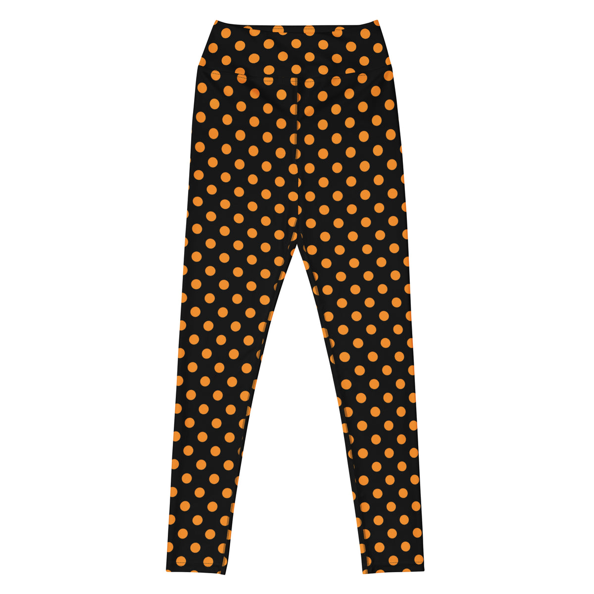 Women's Orange Polka Dot Halloween Buttery Soft Yoga Leggings - Quick Drying, High Waisted Comfort