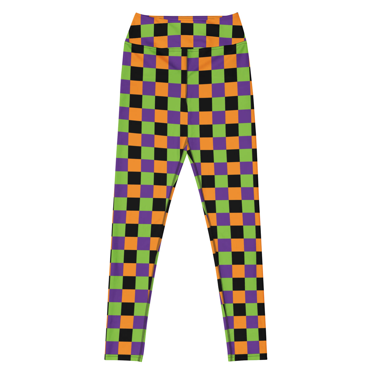 Women's Halloween Checkered Buttery Soft Yoga Leggings - Quick Drying, High Waisted Comfort