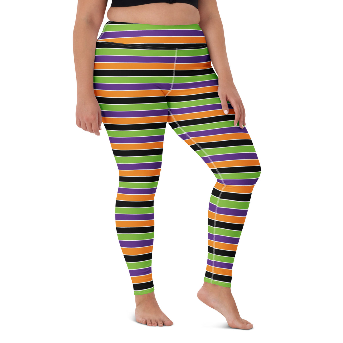 Women's Halloween Striped Buttery Soft Yoga Leggings - Quick Drying, High Waisted Comfort