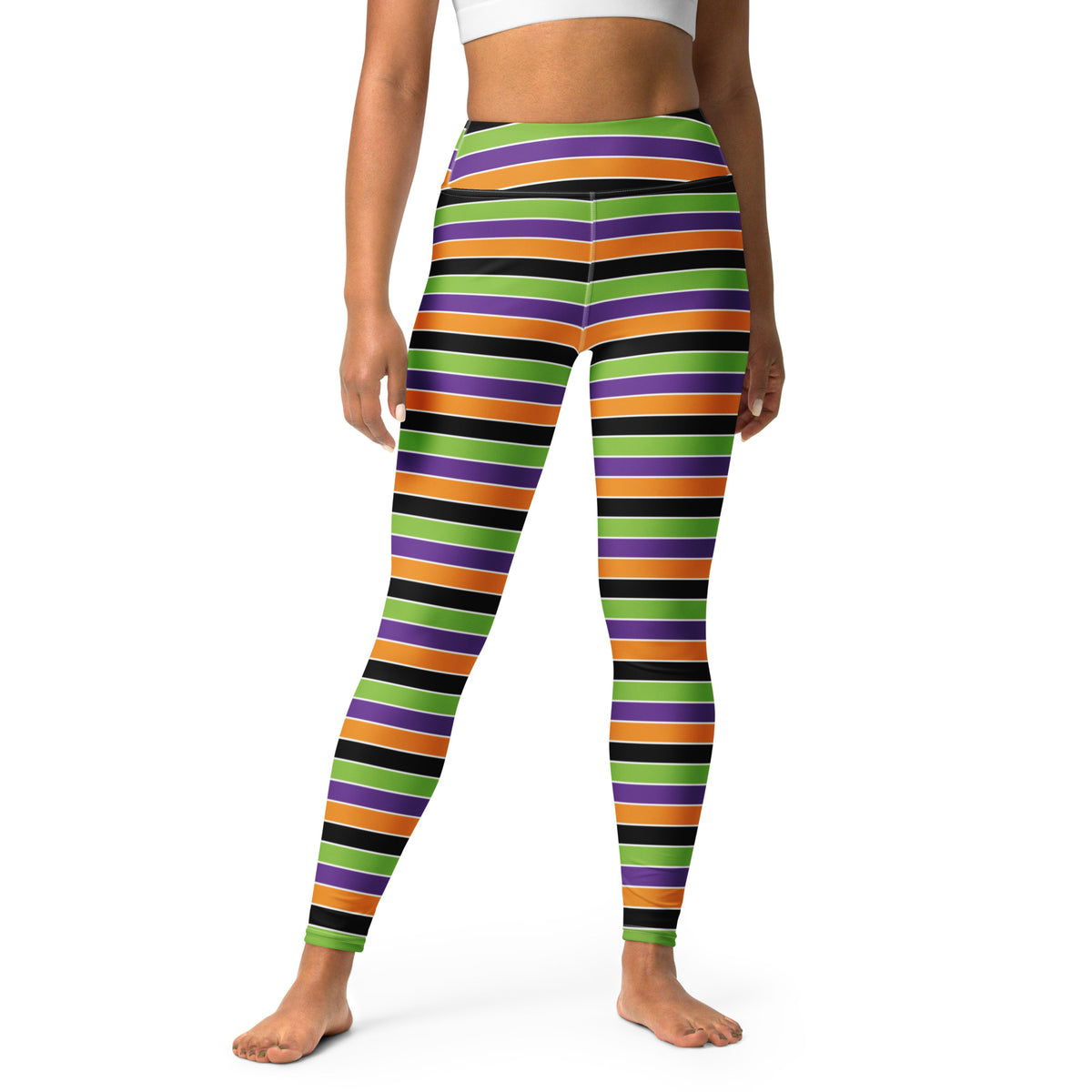 Women's Halloween Striped Buttery Soft Yoga Leggings - Quick Drying, High Waisted Comfort