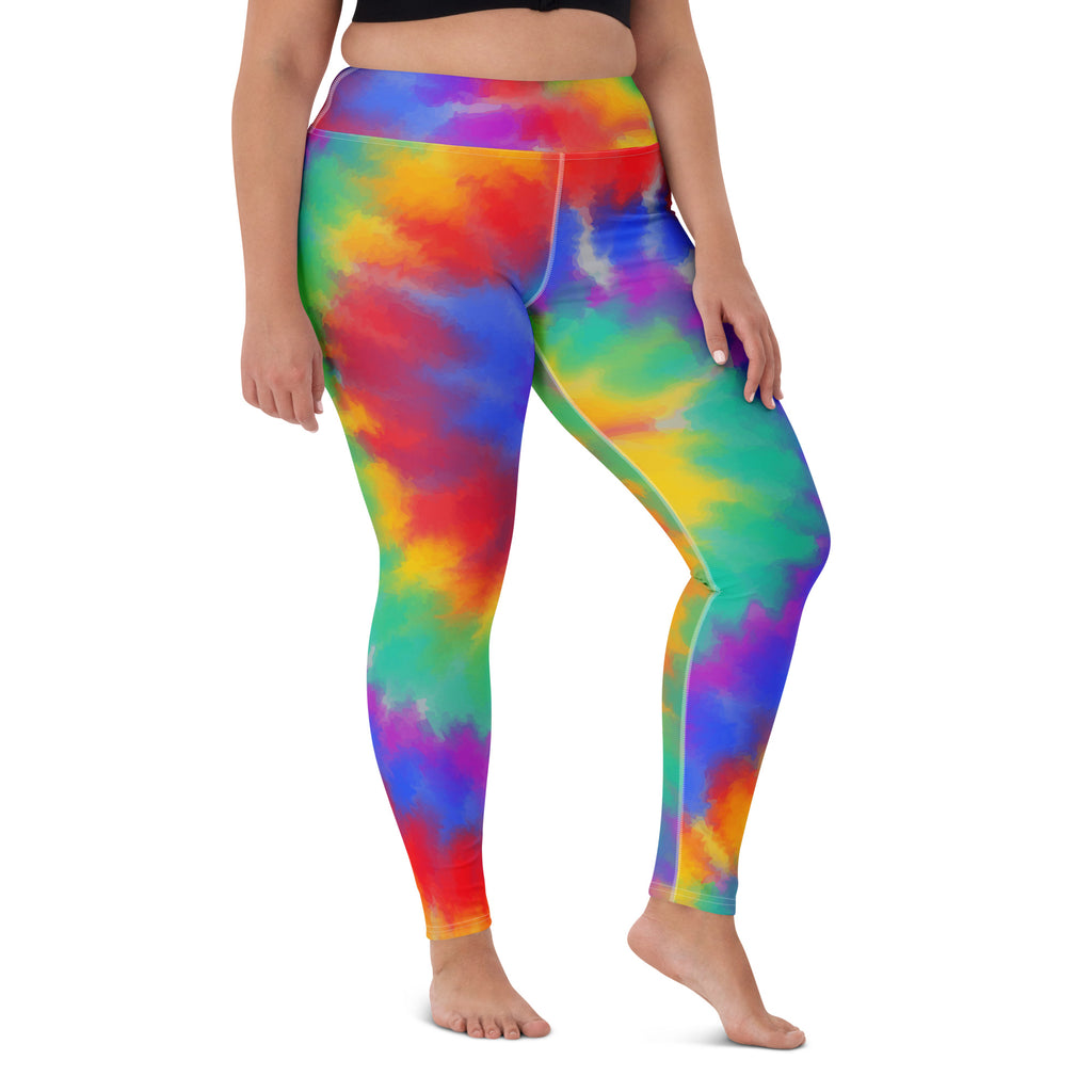 Women's Rainbow Tie Dye Buttery Soft Yoga Leggings - Quick Drying, High Waisted Comfort