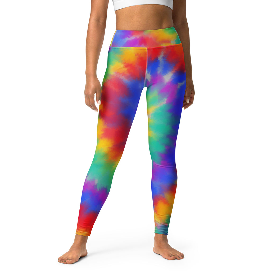 Women's Rainbow Tie Dye Buttery Soft Yoga Leggings - Quick Drying, High Waisted Comfort