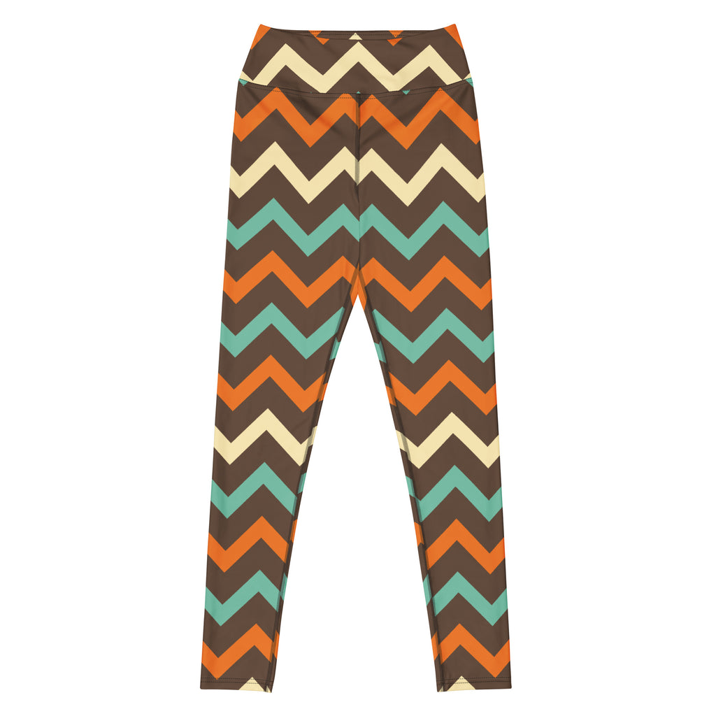 Women's Retro Chevron Buttery Soft Yoga Leggings - Quick Drying, High Waisted Comfort