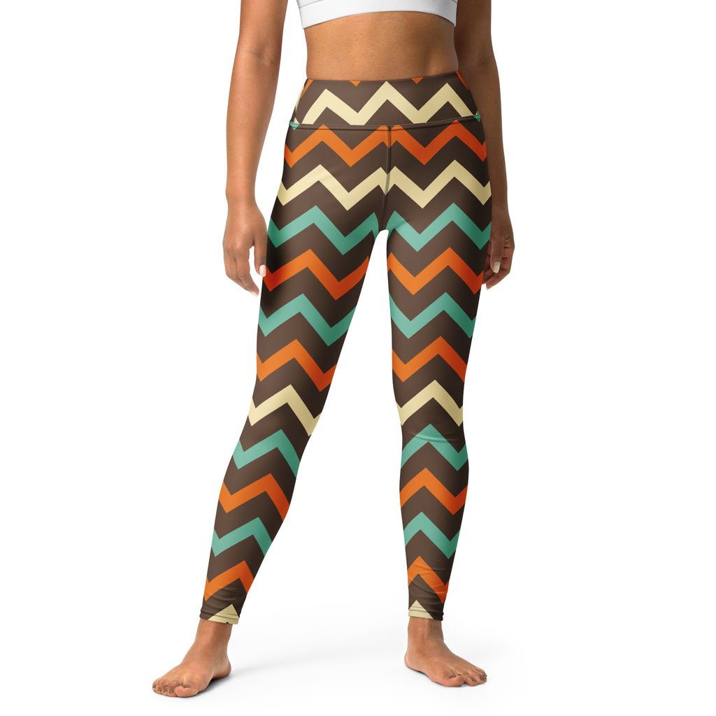 Women's Retro Chevron Buttery Soft Yoga Leggings - Quick Drying, High Waisted Comfort