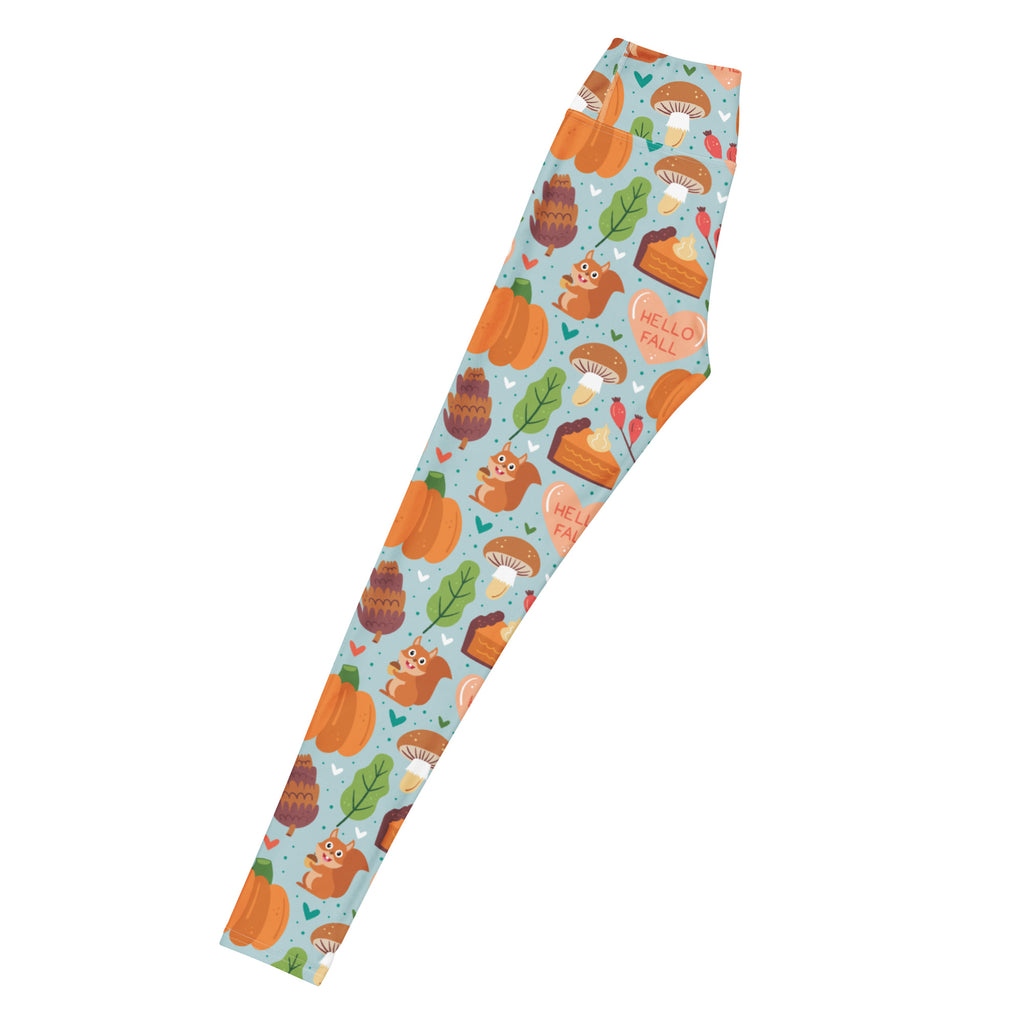 Women's Hello Fall Pumpkin Buttery Soft Yoga Leggings - Quick Drying, High Waisted Comfort