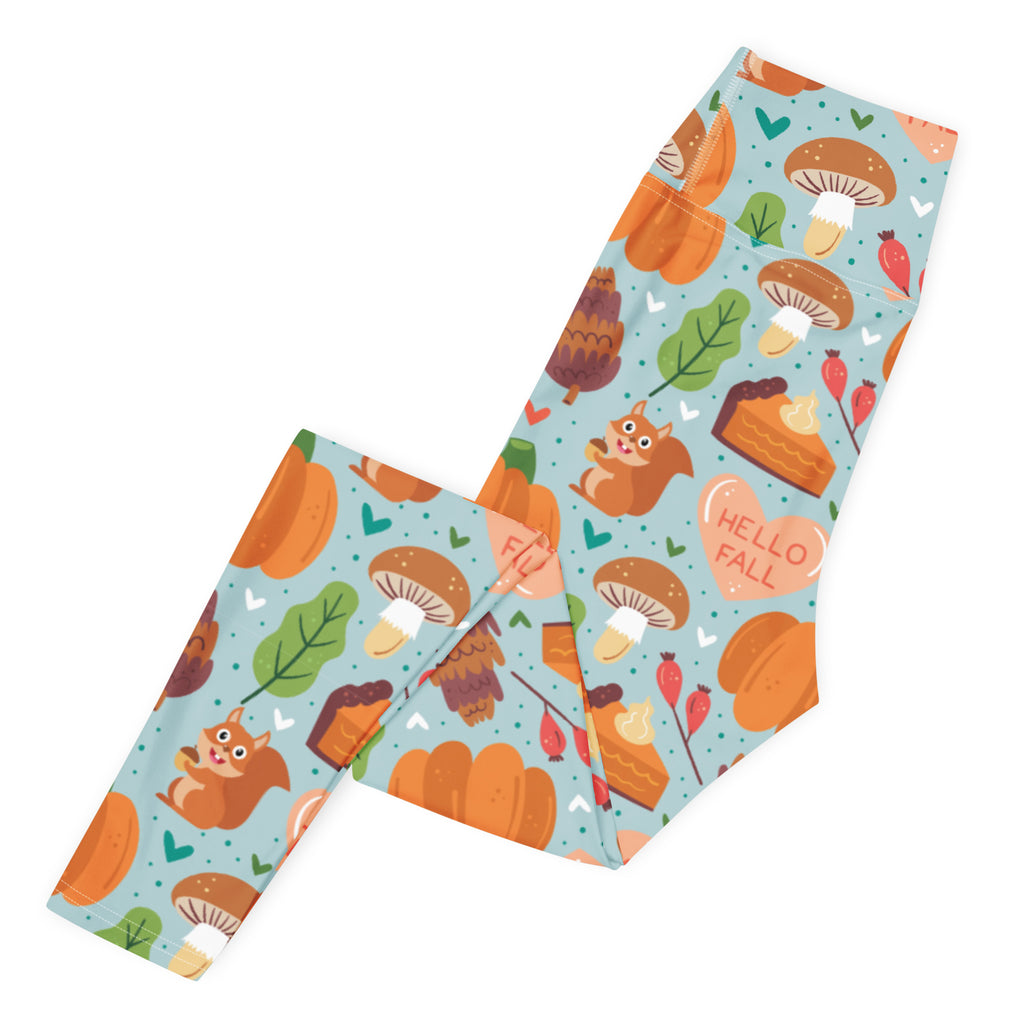 Women's Hello Fall Pumpkin Buttery Soft Yoga Leggings - Quick Drying, High Waisted Comfort
