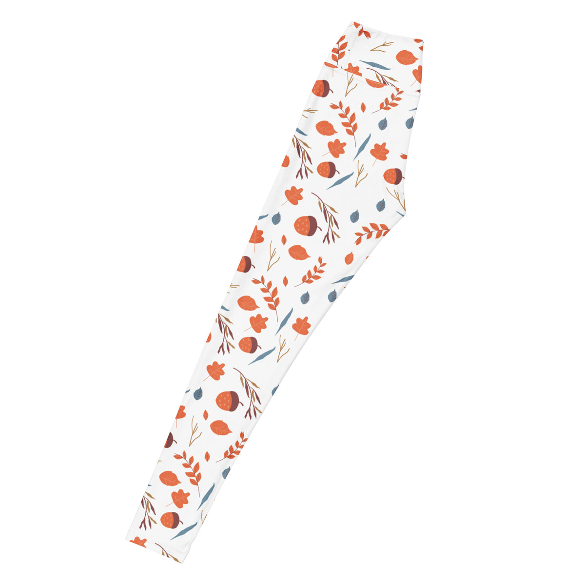 Women's Autumn Leaves & Acorn Buttery Soft Yoga Leggings - Quick Drying, High Waisted Comfort