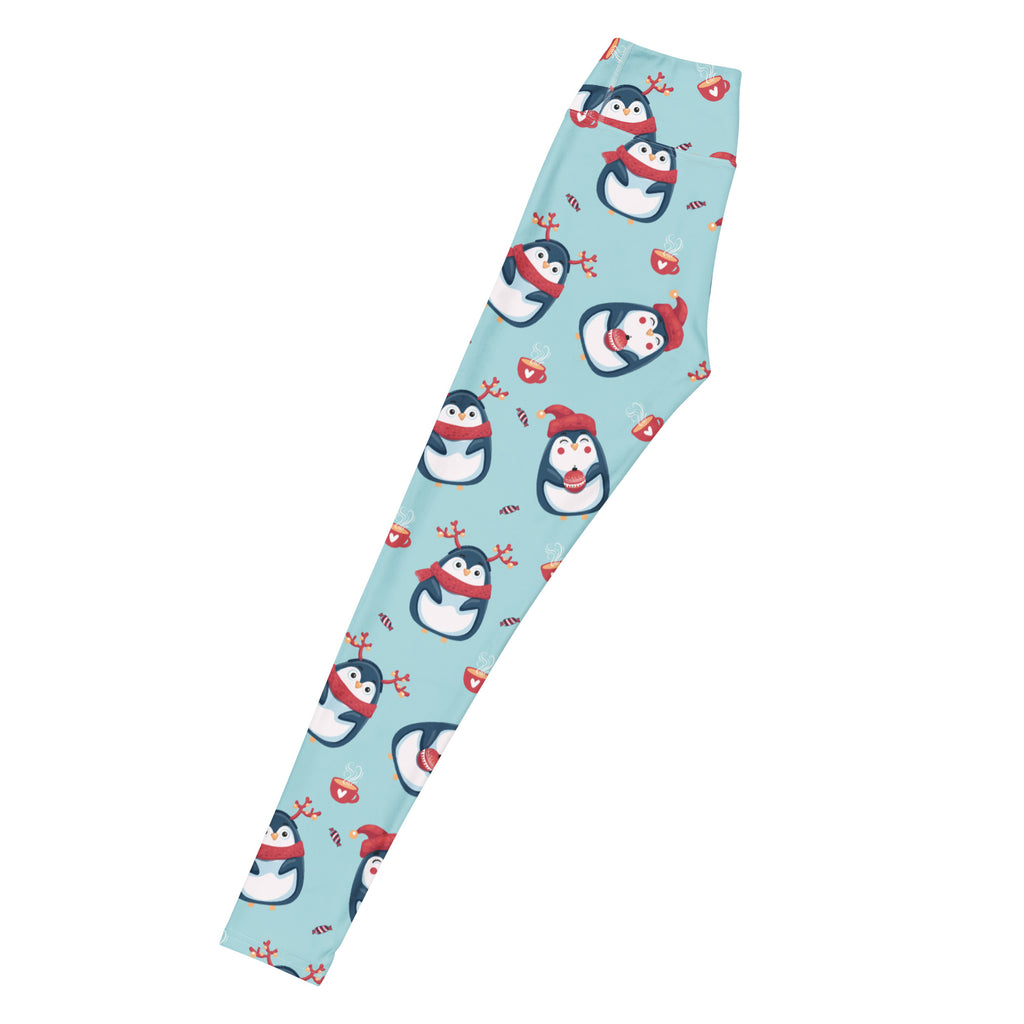Women's Christmas Penguin Buttery Soft Yoga Leggings - Quick Drying, High Waisted Comfort