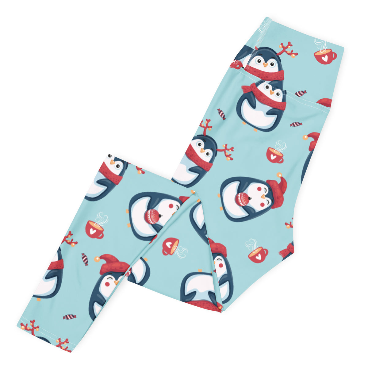 Women's Christmas Penguin Buttery Soft Yoga Leggings - Quick Drying, High Waisted Comfort