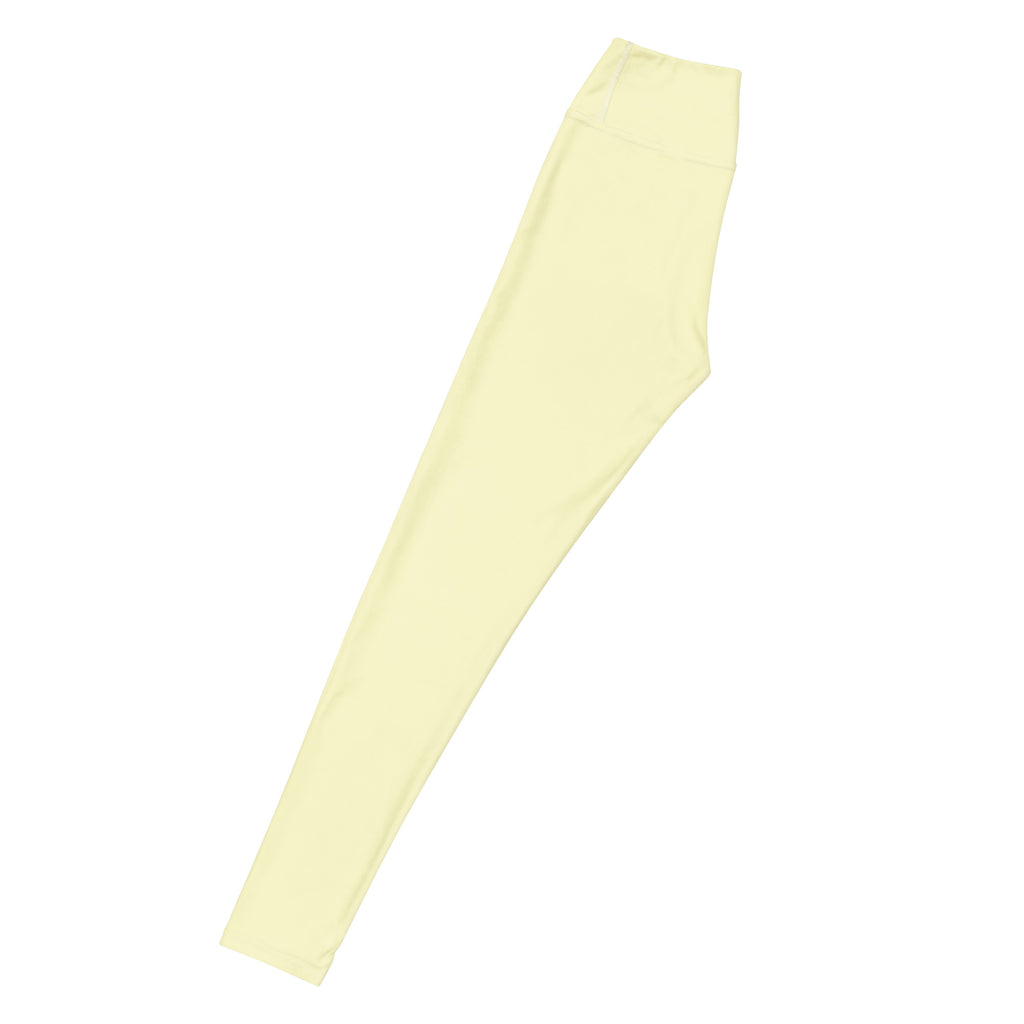 Women's Pastel Yellow Buttery Soft Yoga Leggings - Quick Drying, High Waisted Comfort