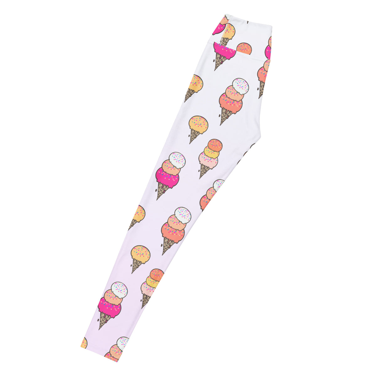 Women's Ice Cream Cone Buttery Soft Yoga Leggings - Quick Drying, High Waisted Comfort