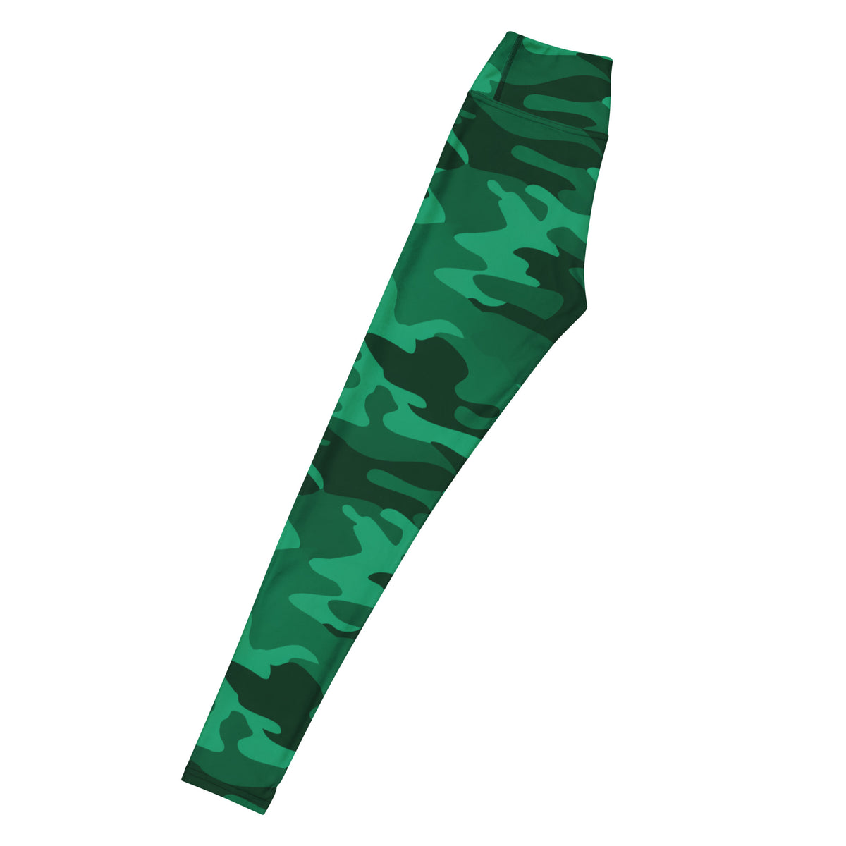 Women's Green Camouflage Buttery Soft Yoga Leggings - Quick Drying, High Waisted Comfort