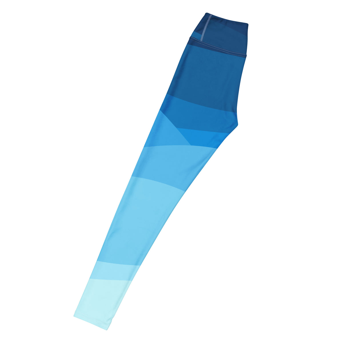 Women's Blue Ombre Ocean Waves Buttery Soft Yoga Leggings - Quick Drying, High Waisted Comfort