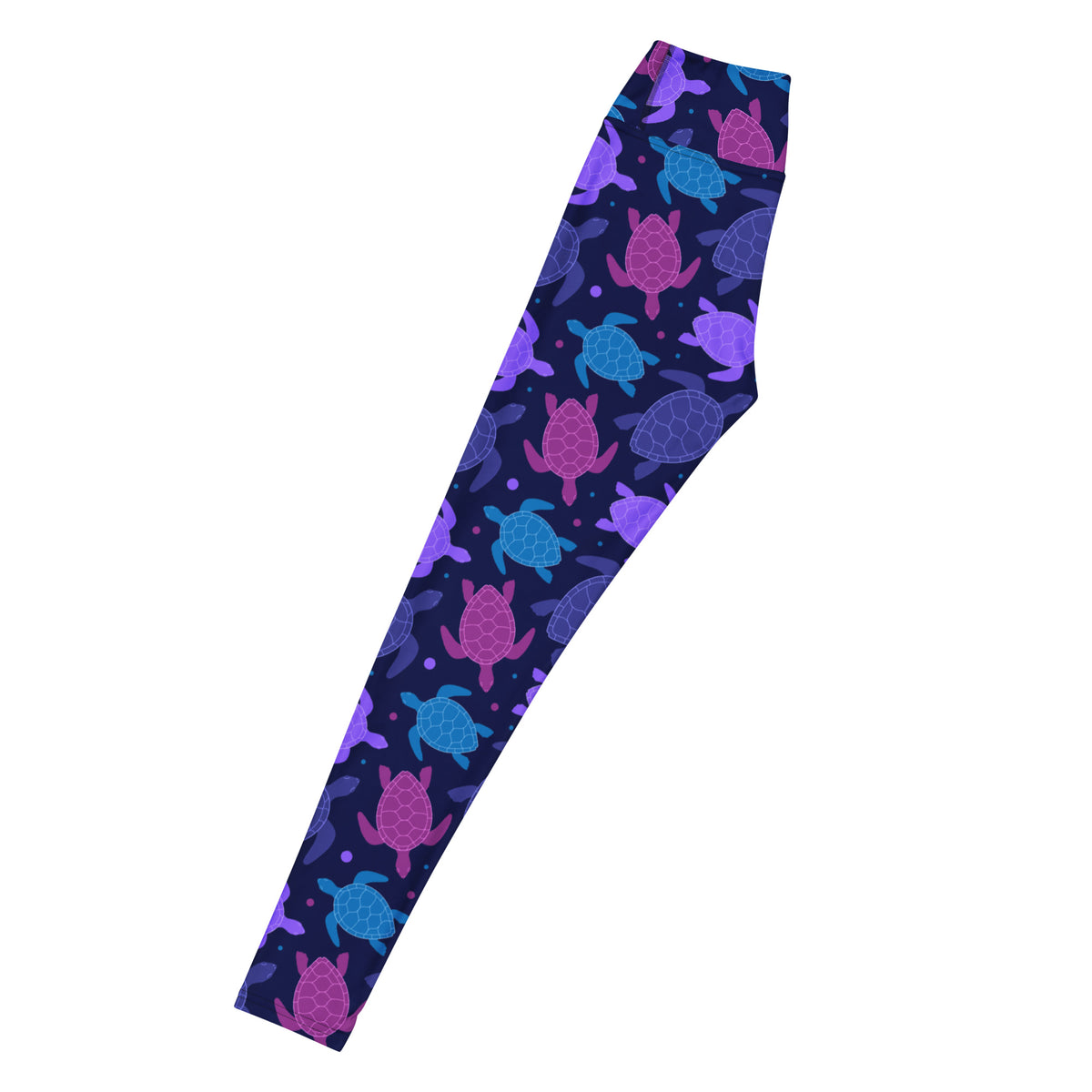 Women's Purple Sea Turtle Buttery Soft Yoga Leggings - Quick Drying, High Waisted Comfort