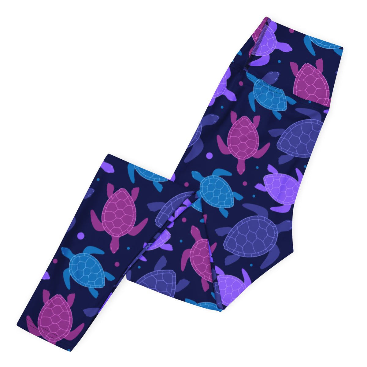 Women's Purple Sea Turtle Buttery Soft Yoga Leggings - Quick Drying, High Waisted Comfort