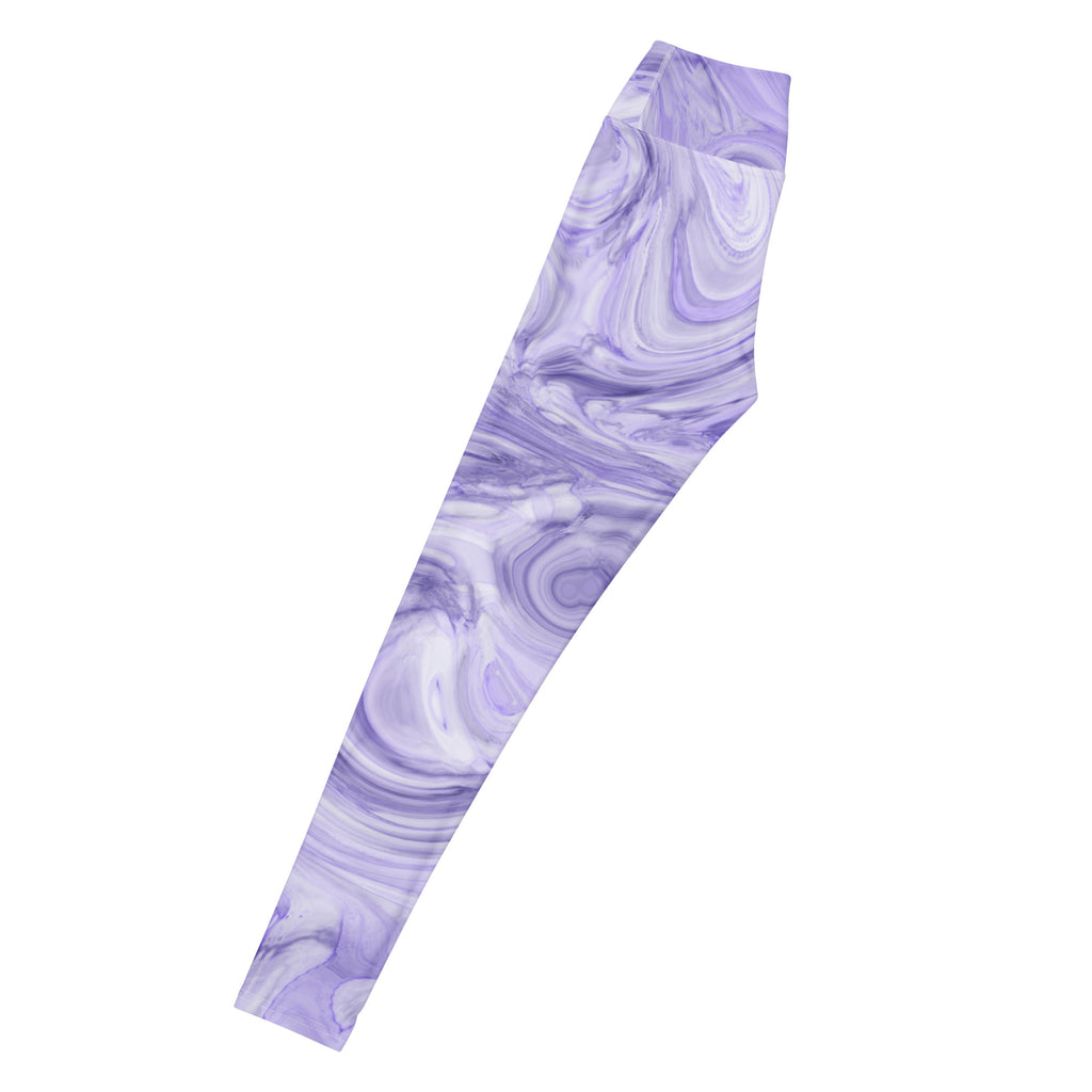 Women's Purple Marble Buttery Soft Yoga Leggings - Quick Drying, High Waisted Comfort