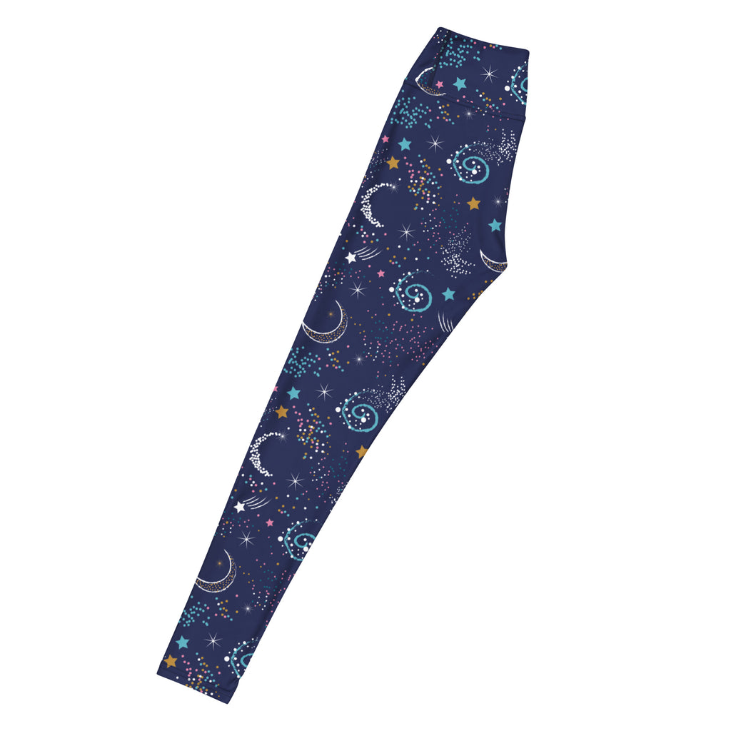 Women's Dark Purple Space Buttery Soft Yoga Leggings - Quick Drying, High Waisted Comfort