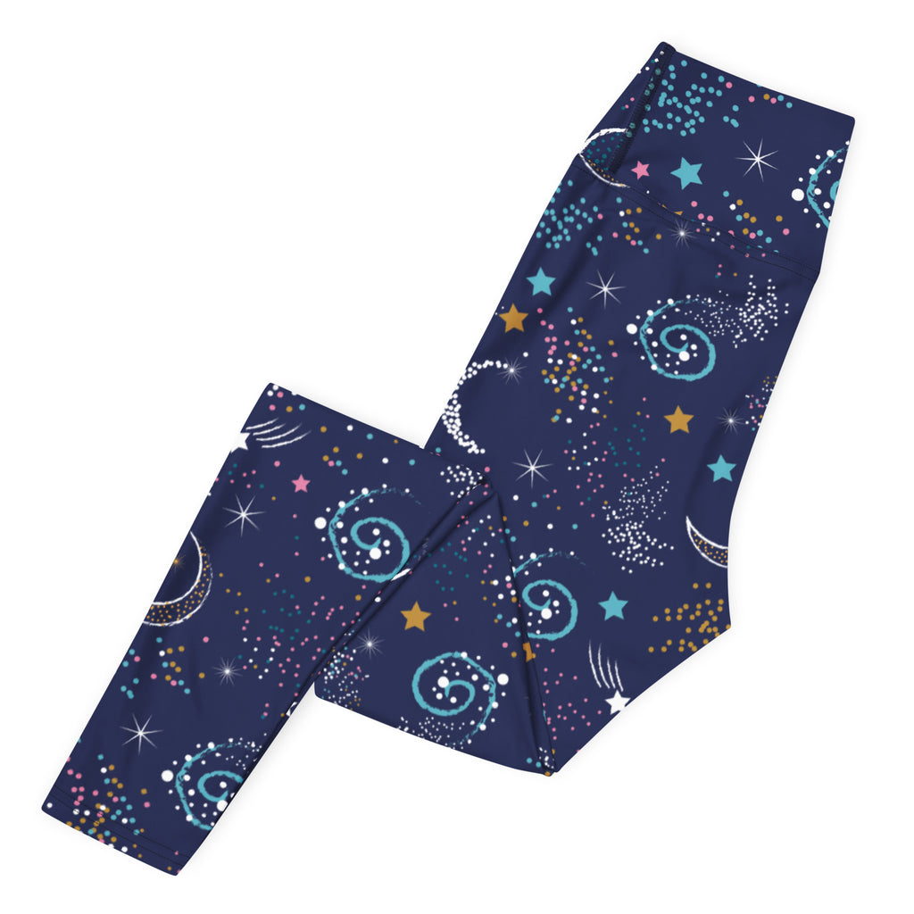 Women's Dark Purple Space Buttery Soft Yoga Leggings - Quick Drying, High Waisted Comfort