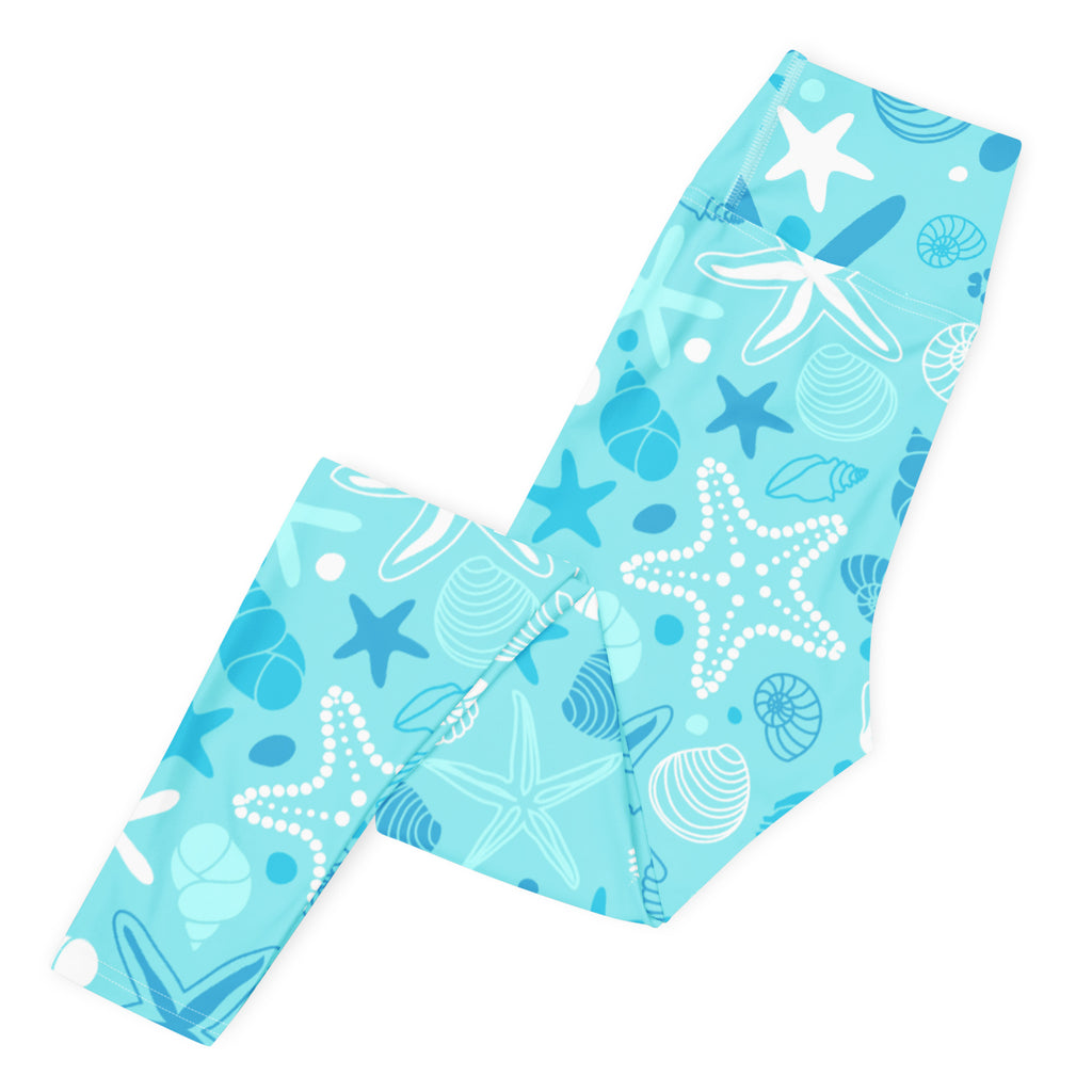 Women's Starfish & Shells Buttery Soft Yoga Leggings - Quick Drying, High Waisted Comfort