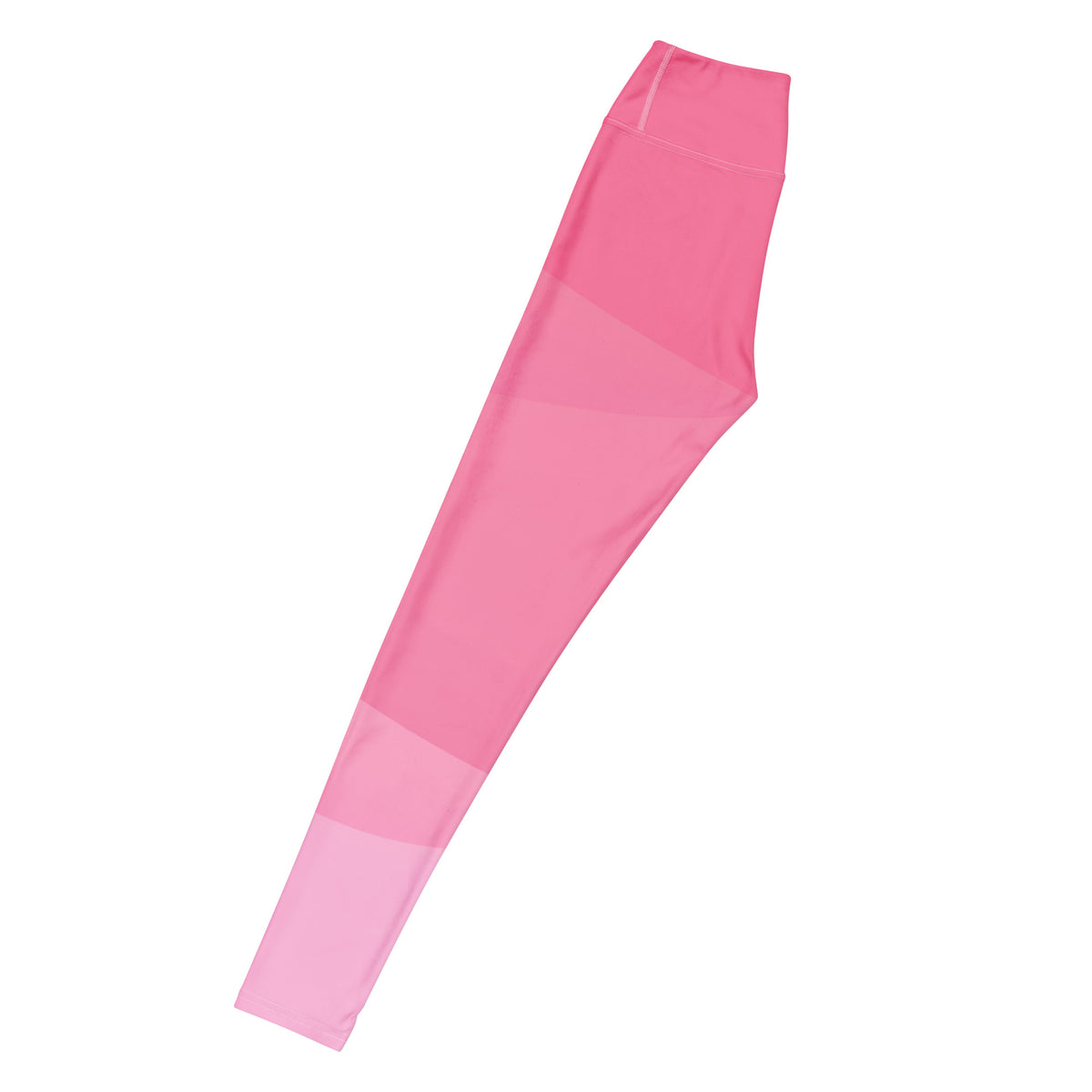 Women's Pink Ombre Waves Buttery Soft Yoga Leggings - Quick Drying, High Waisted Comfort