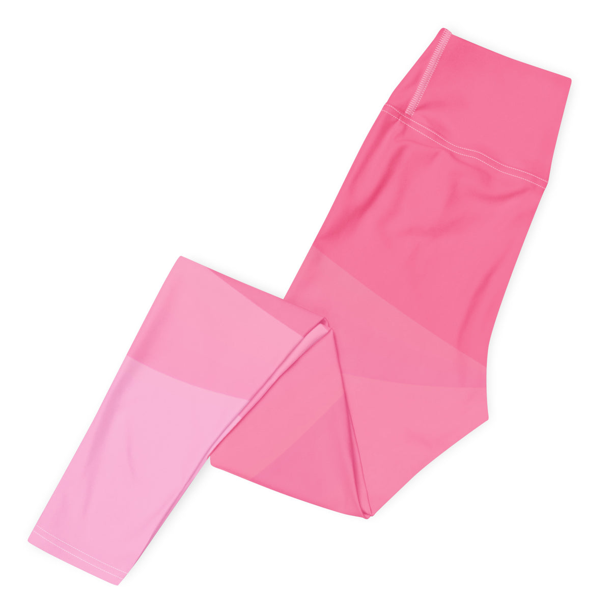 Women's Pink Ombre Waves Buttery Soft Yoga Leggings - Quick Drying, High Waisted Comfort