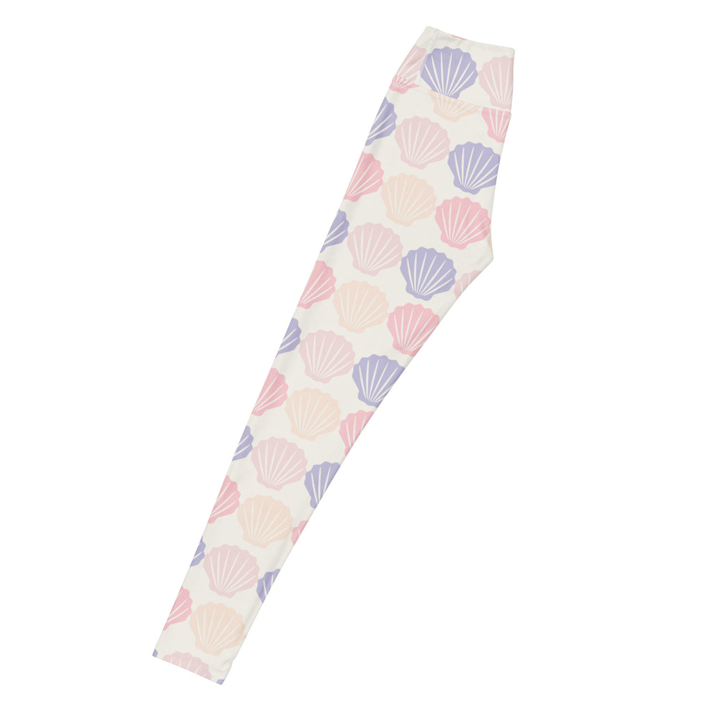 Women's Pastel Seashell Buttery Soft Yoga Leggings - Quick Drying, High Waisted Comfort