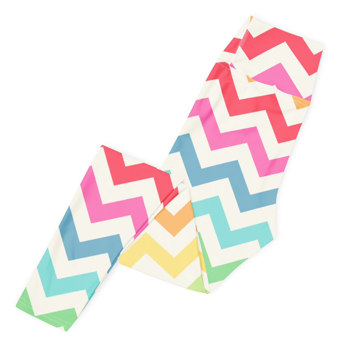 Women's Rainbow Chevron Buttery Soft Yoga Leggings - Quick Drying, High Waisted Comfort
