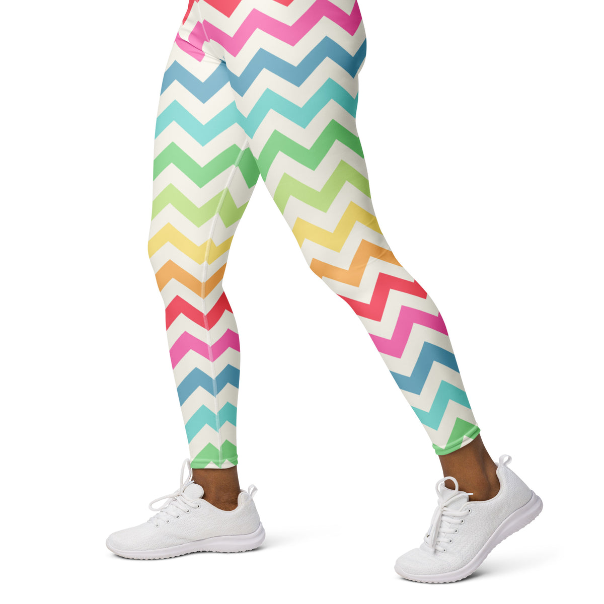 Women's Rainbow Chevron Buttery Soft Yoga Leggings - Quick Drying, High Waisted Comfort