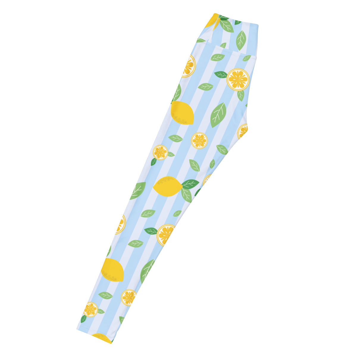 Women's Lemon Stripe Buttery Soft Yoga Leggings - Quick Drying, High Waisted Comfort