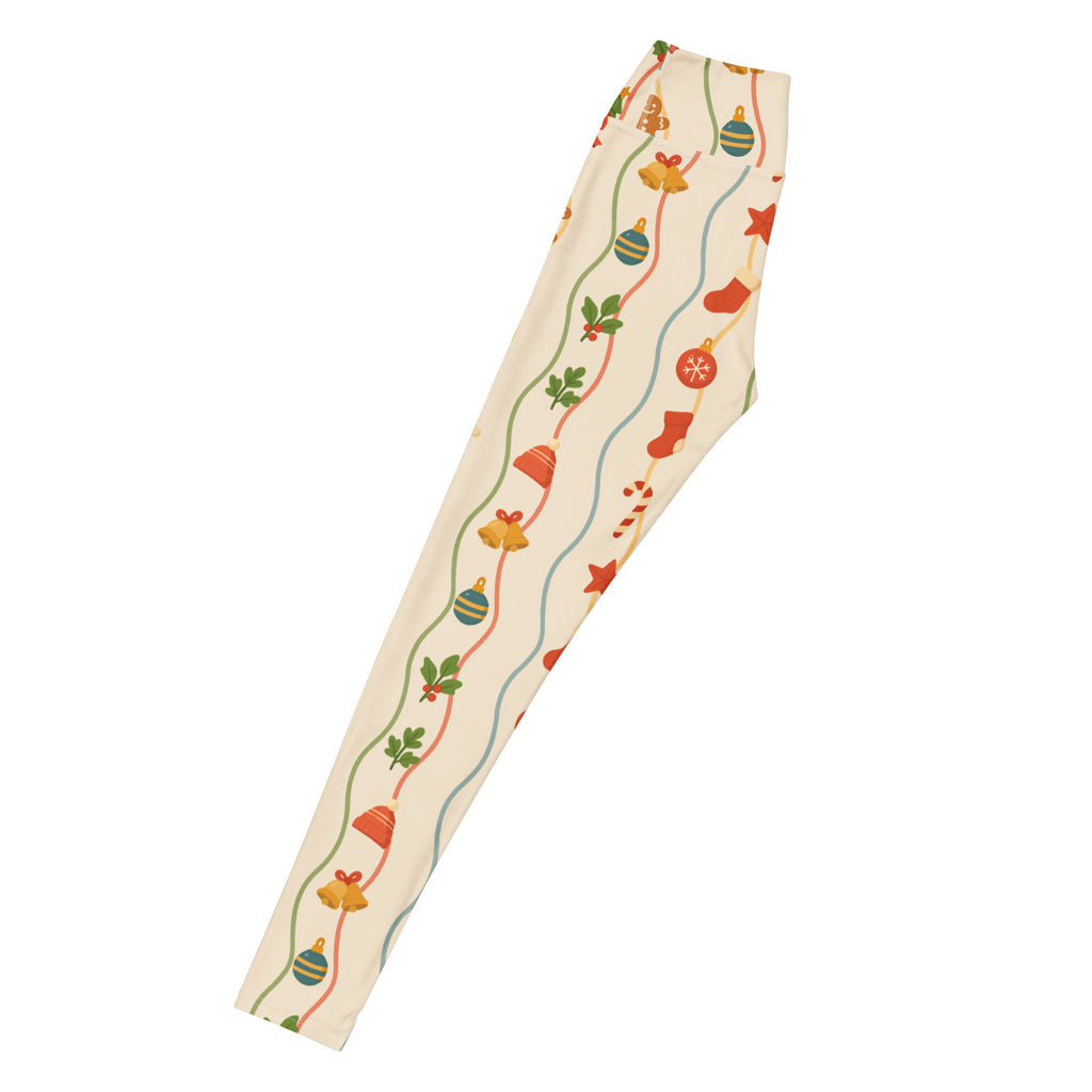 Women's Wavy Christmas Buttery Soft Yoga Leggings - Quick Drying, High Waisted Comfort