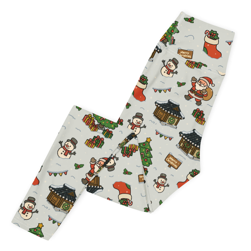 Women's Christmas Village Buttery Soft Yoga Leggings - Quick Drying, High Waisted Comfort