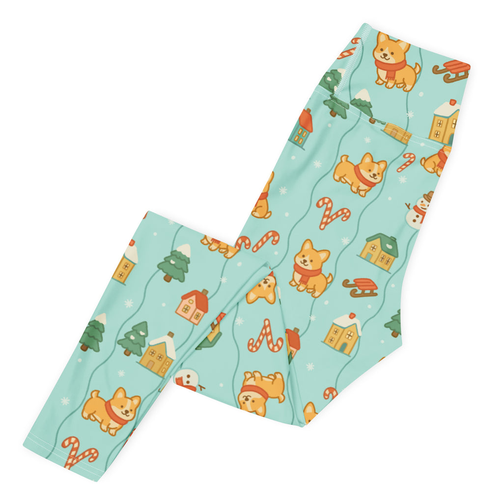 Women's Corgi Christmas Buttery Soft Yoga Leggings - Quick Drying, High Waisted Comfort