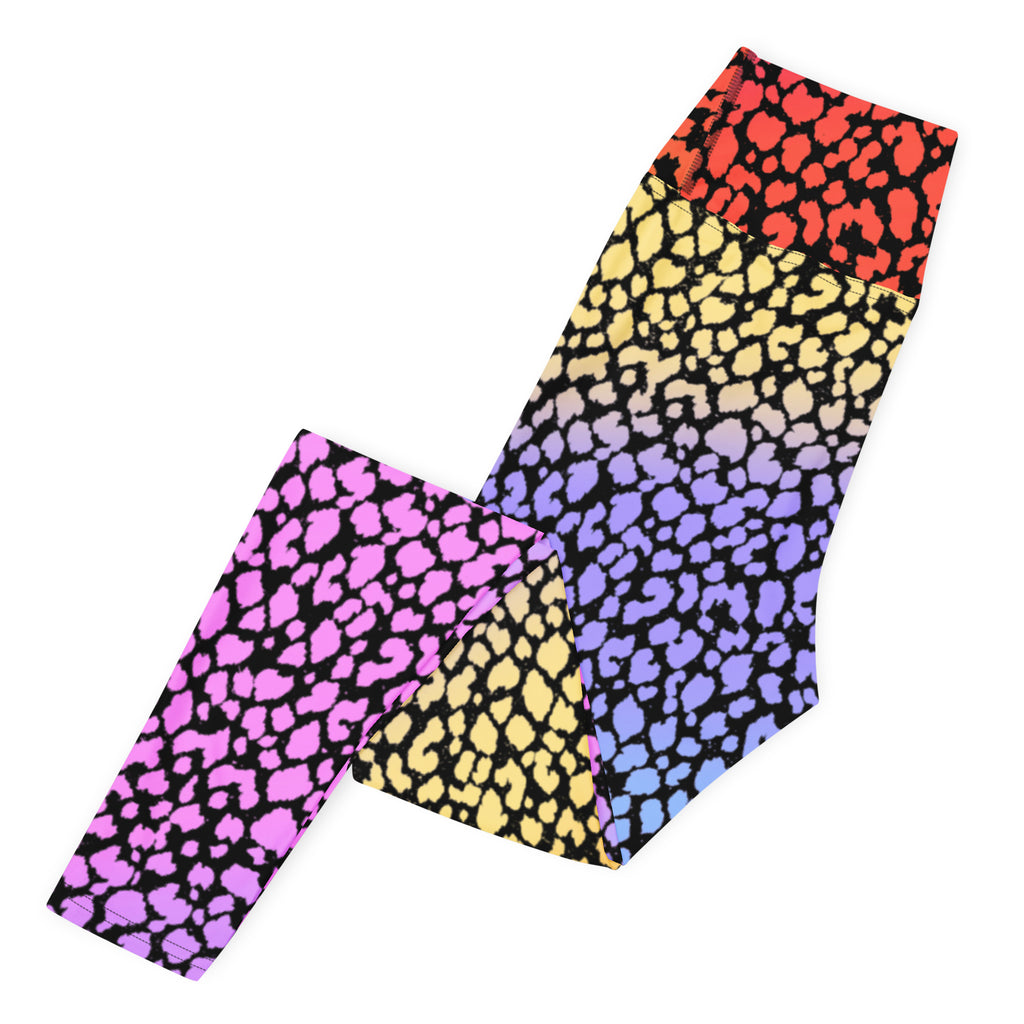 Women's Colorful Leopard Print Buttery Soft Yoga Leggings - Quick Drying, High Waisted Comfort