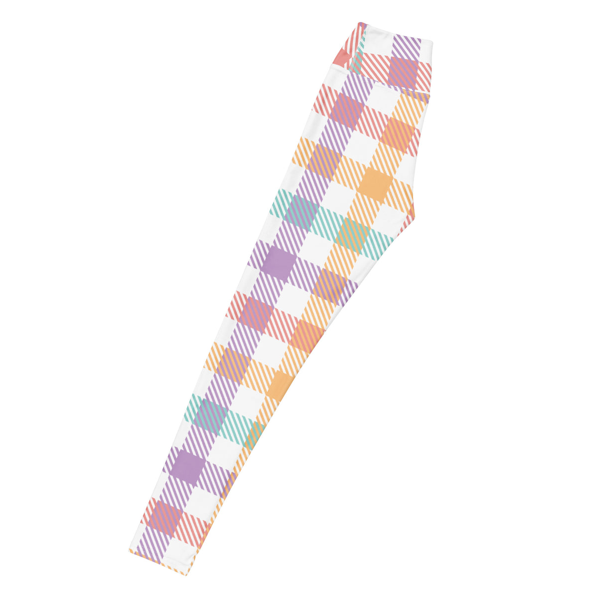 Women's Colorful Pastel Plaid Buttery Soft Yoga Leggings - Quick Drying, High Waisted Comfort